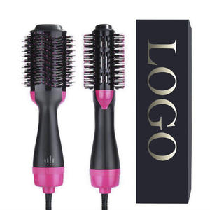 Brosse sèche-cheveux ronde, peigne à air chaud, lisseur portable, brosse à souffler, brosse professionnelle électrique 3 en 1 en plastique 1000W - Product Image 1