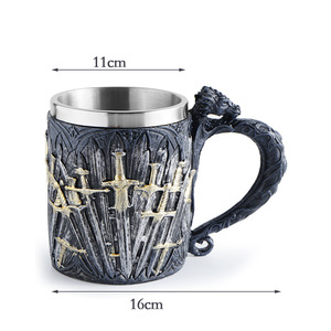 Nueva taza creativa Canción de hielo y Fuego/Juego de tronos Fiesta Bar Taza de cerveza personalizada <span class=keywords><strong>Whisky</strong></span> de acero inoxidable - Product Image 2