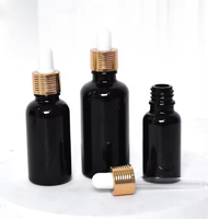 Flacon cosmétique en verre noir, flacon de sérum, flacon de lotion, flacon pulvérisateur, emballage rechargeable pour soins de la peau