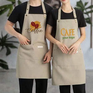 Boutons-pression métalliques personnalisés de haute qualité avec logo, tabliers en toile Khain pour restaurant, bar, service de restauration, café, salon de beauté, nettoyage de la poussière - Product Image 2