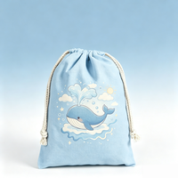 Pochette à cordon personnalisée en toile imprimée avec motif de dessin animé écologique, poignée renforcée, coutures renforcées, tissu respirant