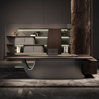 Ensemble de chaise de bureau de direction de luxe en forme de L avec design modulaire extensible, en MDF, mobilier de bureau moderne et sain
