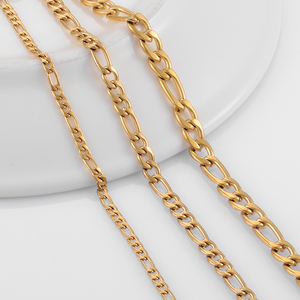 3mm/4.5mm/5mm chaîne à maillons Figaro en mètres bijoux collier <span class=keywords><strong>gourmette</strong></span> classique chaîne en acier inoxydable pour hommes et femmes - Product Image 6