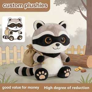 Peluches de Mapache <span class=keywords><strong>Bandit</strong></span>, Animales de Peluche Personalizados, Suministro de Fábrica al por Mayor, Servicio de Logotipo Personalizado - Product Image 1