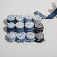 Ruban en tissu denim AM-RP032 Ammy de 2,5 cm pour emballage de boîtes cadeaux, ruban en dentelle, accessoires en tissu pour vêtements