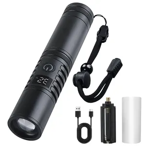 Boruit 200m trắng Laser Zoomable dài phạm vi có thể sạc lại Led đèn pin không thấm nước xách tay LED Lantern Torch ánh sáng đèn pin