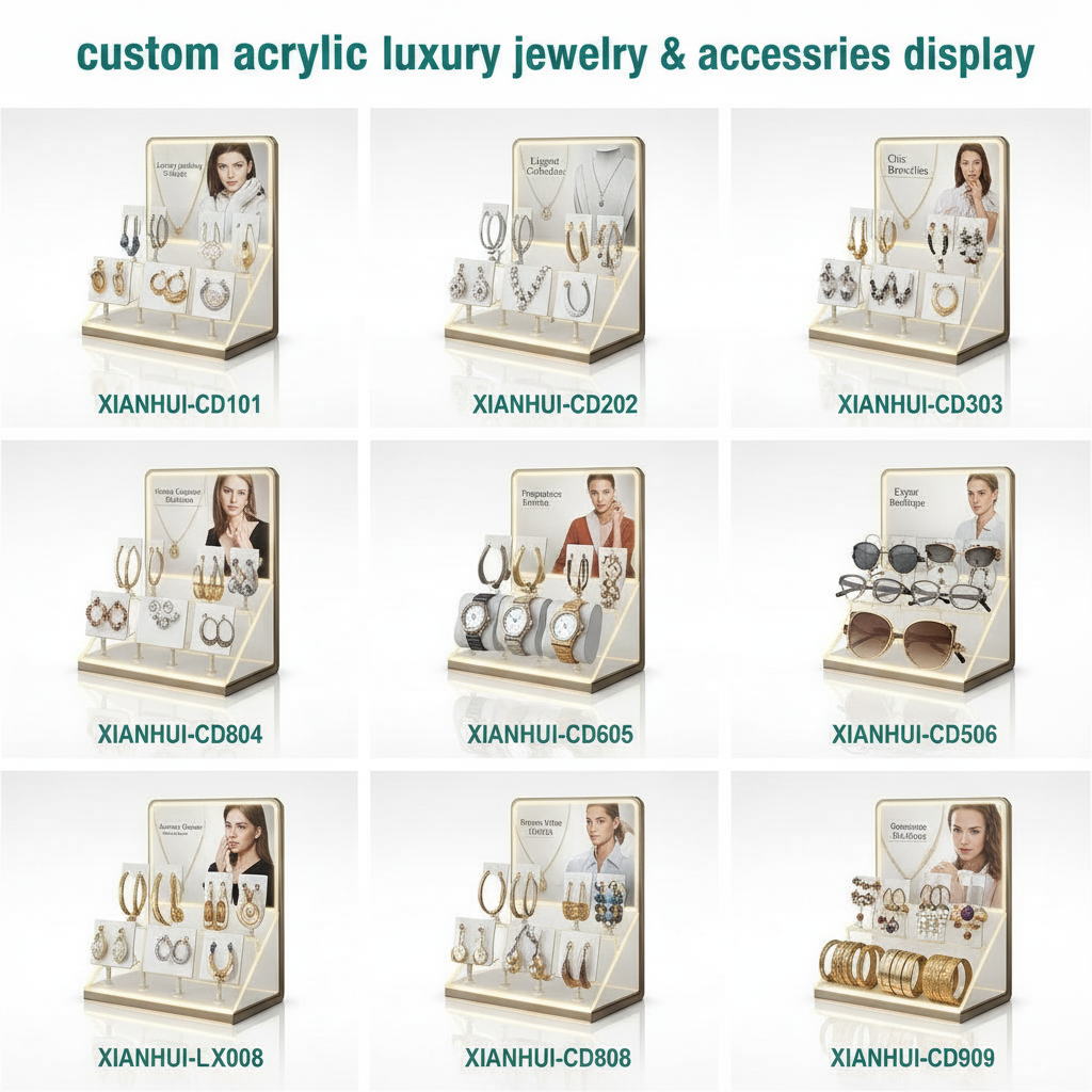 Espositore personalizzato in acrilico di lusso per gioielli e accessori