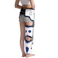 Système de soutien orthopédique genou-pied avec rails latéraux, conception pliable, fixation sécurisée, léger et durable pour la rééducation de la mobilité