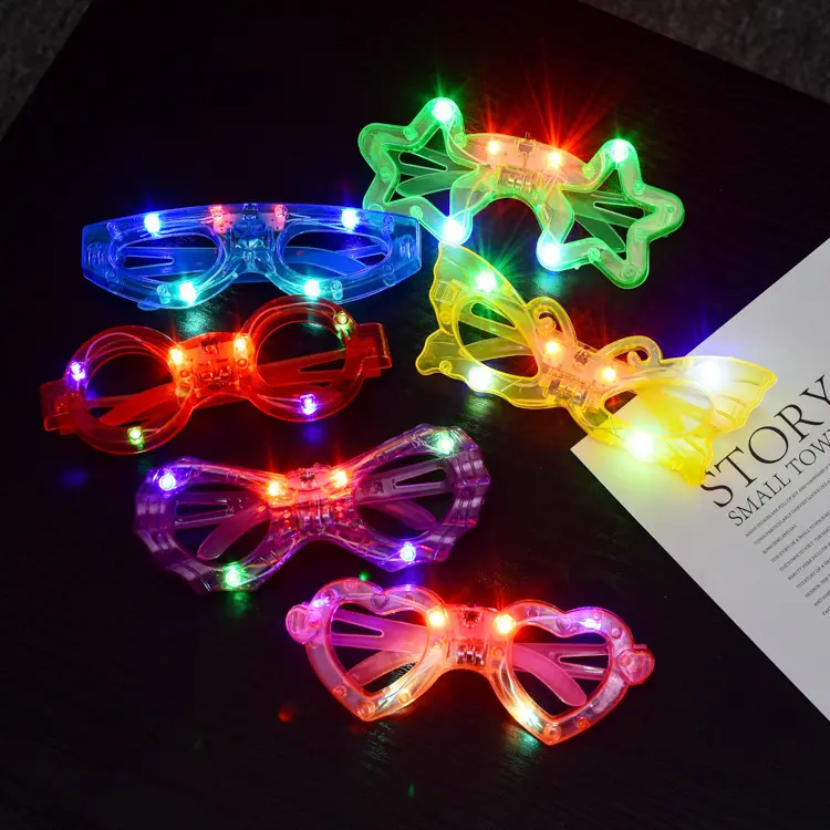 Nicro leuchtende sternform led-brille für kinder geburtstag halloween weihnachten feiern bar party neon-farbenprächtige leuchtende brille