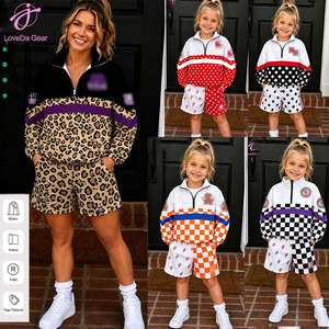 Loveda Set Sportivo Due Pezzi Personalizzato con Logo Stampato, Nuova Moda Streetwear per Donne e Ragazze, Felpa con Mezza Zip e Pantaloncini - Product Image 1
