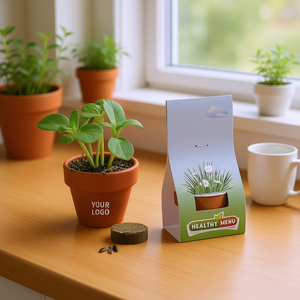 Kit de culture VasoFlor Welcome Peat Block Pot Plant, biodégradable, menu sain, cultivez vos propres herbes, ensemble de jardinage intérieur - Product Image 3