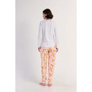 Ensemble de pyjama pour femmes à manches longues et col rond, en modal respirant et élasthanne, avec poignets ovales, logo personnalisable, taille élastique, pour usage domestique - Product Image 1