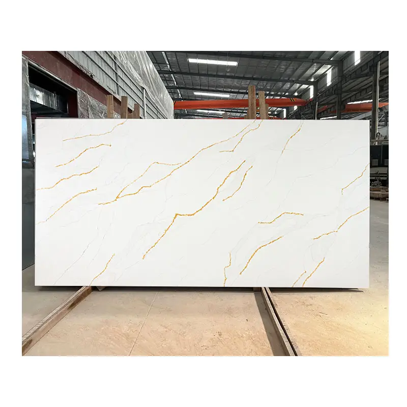 10mm artificial calcutta kitchen slab golden tile marble calacutta vagli gold veins quartz carrera white stone