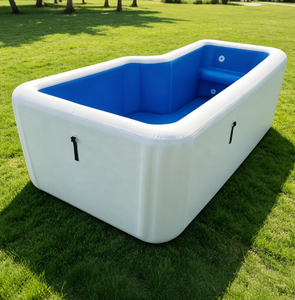 Piscine gonflable d'angle irrégulière en L, robuste et étanche, pour <span class=keywords><strong>spa</strong></span> de nage extérieur, jardin et divertissement aquatique familial - Product Image 4