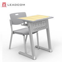 Ensemble table et chaise d'étudiant Leadcom L-E04 avec structure en acier thermolaqué pour salle de classe et salle de formation