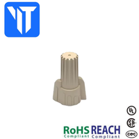 Kit de connecteurs en laiton Easy-Twist 22-8 AWG Écrous de fil à ailettes de couleur Tan avec capuchon à vis pour applications de câblage LED Série DT