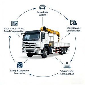 משאית מנוף דונגפנג 4x2, מנוף רכוב על משאית 6 טון, מנוף משאית עם מניפולטור, זרוע עליונה 6-12 טון עם לוגו בהתאמה אישית - Product Image 6