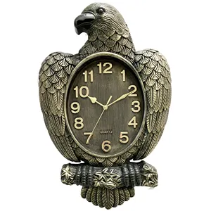 독수리 모양 번호 시계 시간대 만화 벽 시계 유리 NE-2995