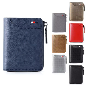 Cartera de cuero genuino para hombre, tarjetero, monedero con cremallera, billetera con bloqueo RFID antirrobo para hombre - Product Image 2