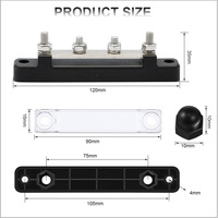 150A BusBar Block Nylon Base PC Couverture Distribution d'énergie pour Voitures Bateaux RVs Motos Rv Série