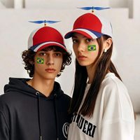 Gorra de Béisbol de Moda de Calidad, 6 Paneles, Dos Tonos, Visera Curva, Estructurada, Colorida, con Hélice, Divertida, Ajustable, con Diseño de Helicóptero