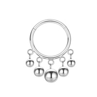Anneau clicker sans soudure en acier inoxydable 316L avec breloques boule pendantes |   Bijoux de piercing pour le nez, le septum, l'hélix et le cartilage pour hommes et femmes