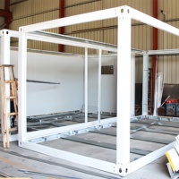 Paquete plano de 6x3x2,8 metros, piezas de Casa de montaje rápido, marco de contenedor de casa prefabricada de acero galvanizado