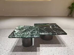 Italian Minimalist Luxury Modern Stainless Steel Natural Marble High-end Living Room Coffee <b>Table</b> - Product Image 2