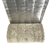 Couverture en laine de roche grillagée en feuille d'aluminium-Rouleau d'isolation de bâtiment à faible teneur en chlorure, antirouille, résistant au feu et insonorisé