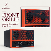 Amplifier Gitar Elektrik dengan Kontrol Drive Gain Tone Volume, Casing ABS, Sempurna untuk Speaker Ringan Luar Ruangan