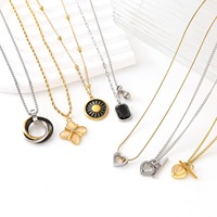 Collier à 3 anneaux Huibao, très populaire, en acier inoxydable, chaîne maille forçat, collier de couple, bijoux hip-hop pour hommes, cadeau pour amis