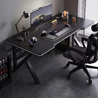 Bureau d'ordinateur compact en MDF non pliable pour le bureau à domicile et les configurations de jeu, idéal pour les petits espaces