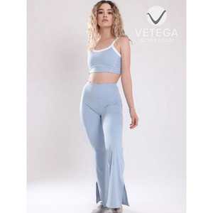 Ensemble de yoga Vetega bleu bicolore, vêtements de sport, soutien-gorge rembourré avec coussinets amovibles et leggings taille haute pour sculpter votre silhouette - Product Image 5