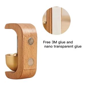 Campana de Viento Magnética Decorativa para el Hogar, de Madera de Haya, Recordatorio para Puerta de Coche, Adorno de Nogal y Cobre con Campana de Cobre - Product Image 6