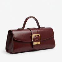 Sac fourre-tout en cuir souple bordeaux pour femme, sac à bandoulière minimaliste, grande capacité, sac à main professionnel pour le bureau, sacoche pour femme