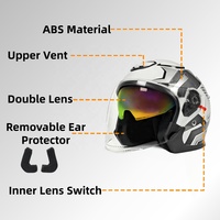 Nouveaux casques de moto unisexes ABS pour adultes, casque demi-face classique, fournisseur de motos
