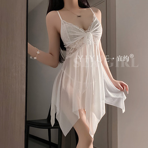 Lingerie féminine <span class=keywords><strong>Pure</strong></span> Desire, nuisette sexy en maille à lacets, push-up, uniforme de séduction pour rendez-vous, pyjama de détente pour femme - Product Image 2