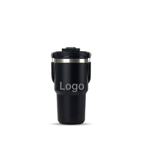Mug isotherme en acier inoxydable pour l'extérieur avec poignée, deux modes de consommation, gobelet de voyage portable pour le sport et le camping