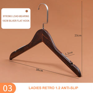 저렴한 공장 가격 코트 옷걸이 골동품 나무 인쇄 로고 걸이 - Product Image 2