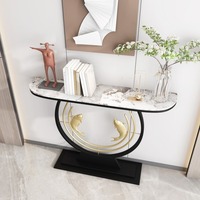 Nouvelle console d'entrée en métal de style chinois avec écran, table multifonctionnelle pour salon, centre de table mural pour hall d'entrée