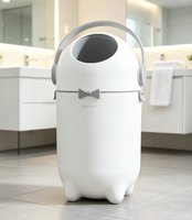 Petite poubelle en plastique, poubelle ronde résistante aux odeurs pour chambre à coucher