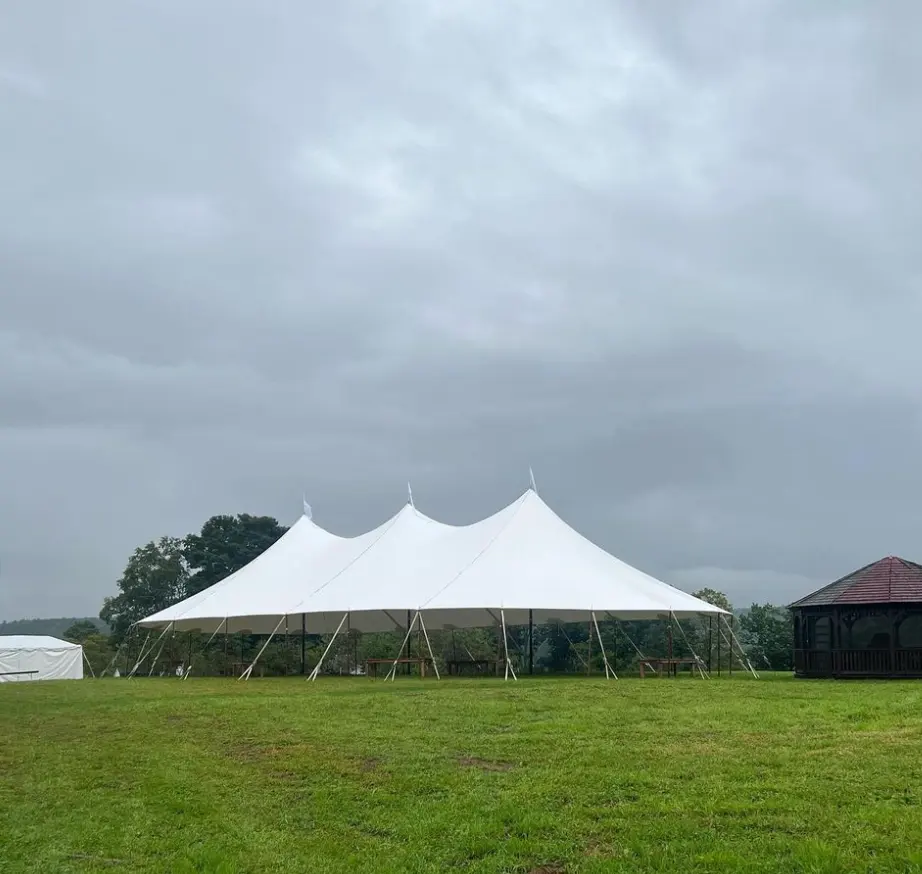 10X22 Zeildoek Tent Houten Paal Stretch Tent Voor 200 Mensen Waterdicht Buiten Grote Evenement Trouwtent