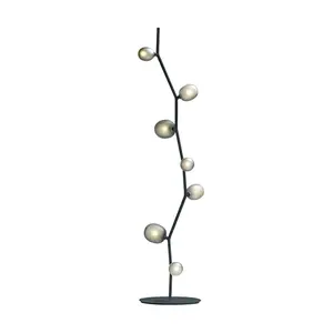 Нордическая современная металлическая ветка дерева черная розовая стеклянная лампа E14 Напольная Лампа Magic bean для жилых помещений