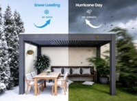 Pergola en aluminium à lames orientables pour l'extérieur - Pergola à lames réglables avec fonctions pare-soleil et imperméables
