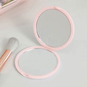 Magnet Switch Personalized <b>Plastic</b> Compact Double Sided Silver Finish Cosmetic Pocket <b>Mirror</b> with Magnifying Feature USA Mairun - Product Image 3