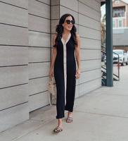 Robes d'été pour femmes, style licou, sans manches, col en V, moulantes, sexy, élégantes, à fente, pour les vacances