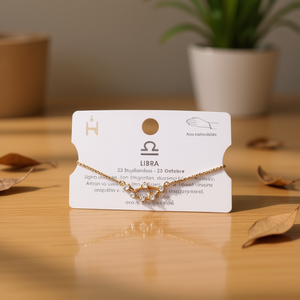 Bracelet en acier inoxydable Libra avec diamants, 12 pièces, minimaliste, à porter au quotidien, unisexe - Product Image 3