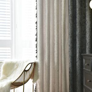 Ready Made Senior <strong>Grey</strong> Grommet Blackout Tassel <strong>Crushed</strong> <strong>Velvet</strong> <strong>Curtain</strong> Fabric - Product Image 4