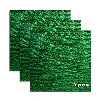 Plaque acrylique marbrée vert émeraude 12x12 pouces, épaisseur 1/8 po, 3 pièces, plaque carrée nacrée pour découpe artisanale et décoration intérieure