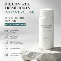 Poudre de shampoing sec à marque privée pour cheveux gras, volumisante, contrôle du sébum, rafraîchissement instantané, protection thermique, protection UV, sans résidu blanc